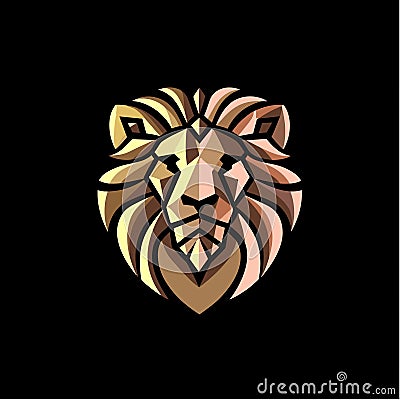 cool minimalist lion logo Vector Illustration