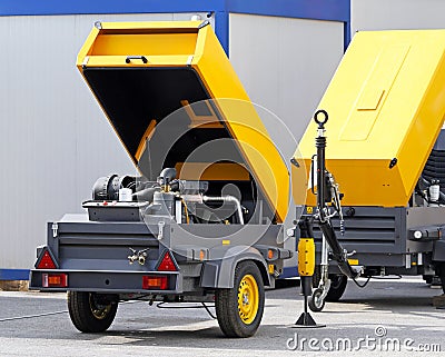 Mobile air compressor Stock Photo