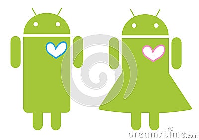 Mobile Android love couple Editorial Stock Photo