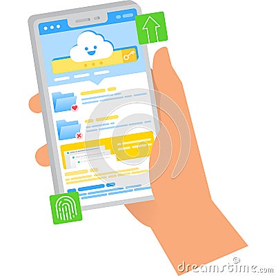Mobile app icon permanent access to file vector Vector Illustration