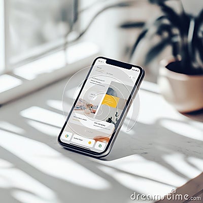 Mobile App Interface Design, User Interface Elements, Navigation, Visual Design Stock Photo