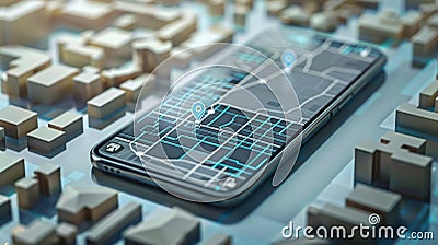 Sleek Navigation App Interface: Modern, User-Friendly Design for Seamless Exploration. Intuitive UI, Clean Cartoon Illustration