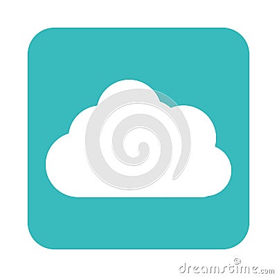 Mobile application cloud storage data web button menu digital flat style icon Vector Illustration