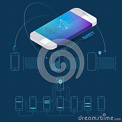 Mobile application concept of phone Vector Illustration