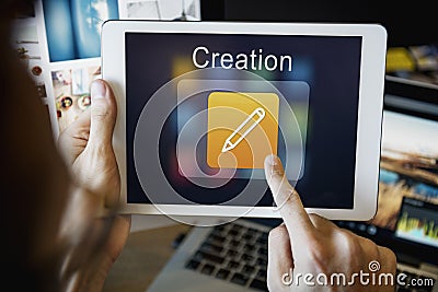 Mobile Application Design Illustrator Creativity Concept Stock Photo