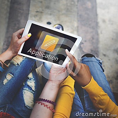 Mobile Application Design Illustrator Creativity Concept Stock Photo