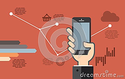 Mobile application development or smartphone app programming Vector Illustration