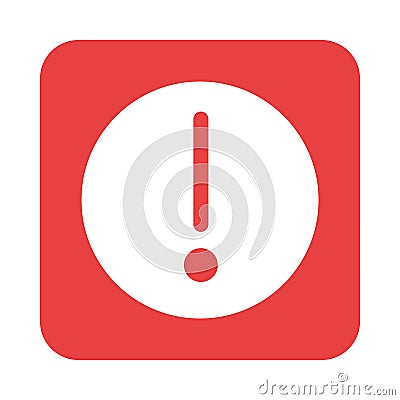 Mobile application warning alert web button menu digital flat style icon Vector Illustration