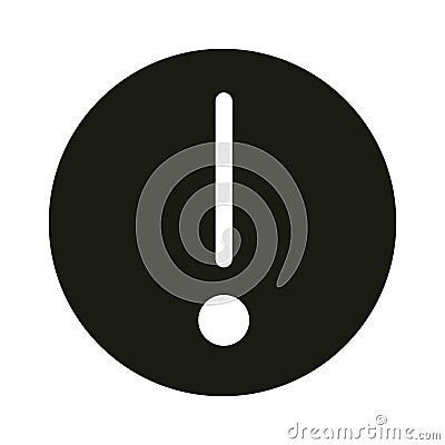 Mobile application warning alert web button menu digital silhouette style icon Vector Illustration