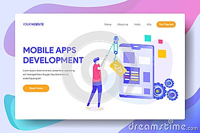 MOBILE APPS DEVELOPMENT Vector Illustration