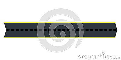 Asphalt road or highway in the shape of arrow. Straight path or way. Vector illustration Vector Illustration