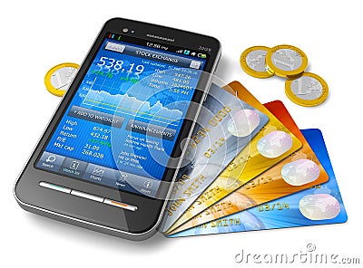 Mobile banking and finance concept Stock Photo