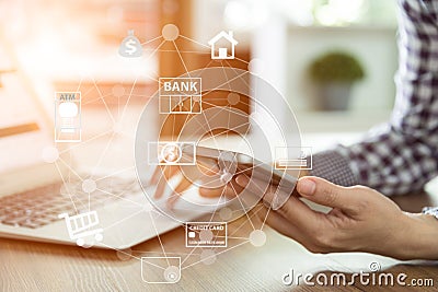 Mobile banking Stock Photo