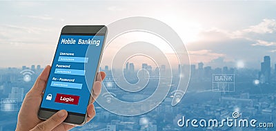 Mobile banking Stock Photo