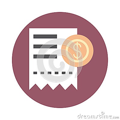 Mobile banking, voucher money payment block style icon Vector Illustration