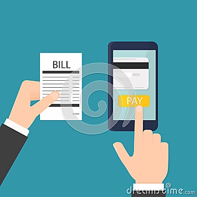 Mobile bill payment Vector Illustration