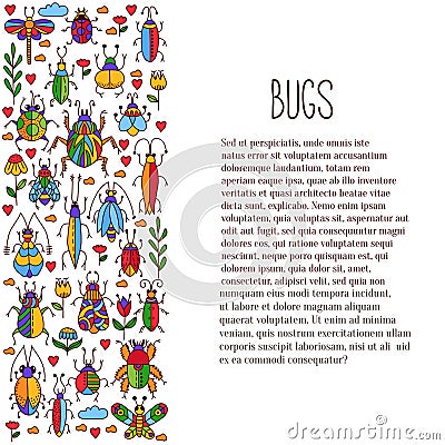 Bugs insects vector set Vector Illustration