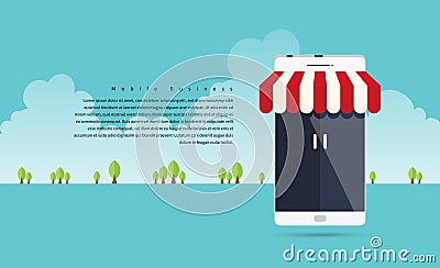 Mobile Business Concept Vector Illustration