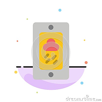Mobile, Chalk, Weather, Rainy Abstract Flat Color Icon Template Vector Illustration