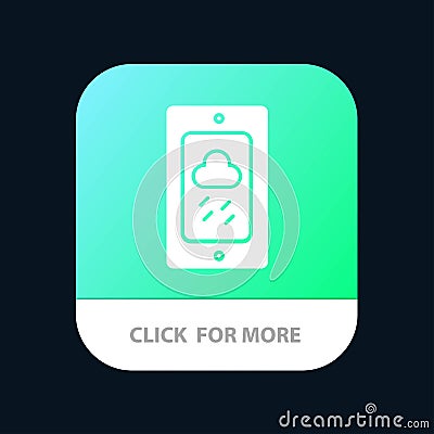 Mobile, Chalk, Weather, Rainy Mobile App Button. Android and IOS Glyph Version Vector Illustration