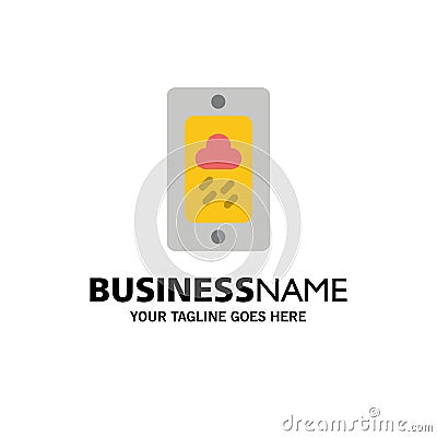 Mobile, Chalk, Weather, Rainy Business Logo Template. Flat Color Vector Illustration