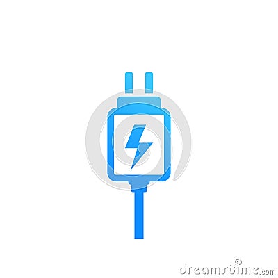 Mobile charger icon on white, vector Vector Illustration