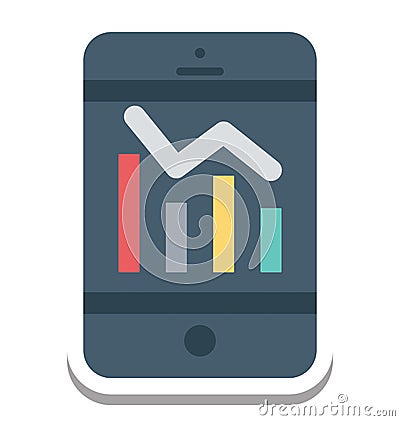 Mobile Charts Isolated Vector Icon Vector Illustration