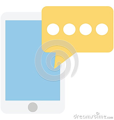 Mobile chat, bubble isolated which can be easily edit or modified Vector Illustration