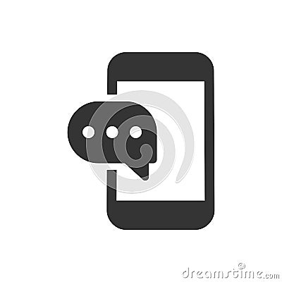 Mobile Chatting Icon Vector Illustration