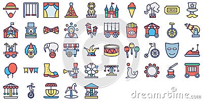 Mobile Circus Vector Icons Set every single icon be easily modified or edited Stock Photo