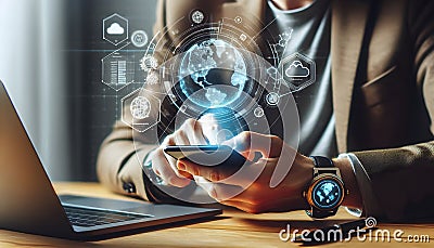 Mobile and Cloud Computing, Transforming Data into Actionable Insights Stock Photo