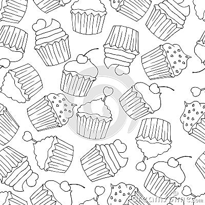 Coloring book Wallpaper seamless pattern Vector Illustration