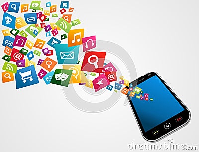 Mobile computer applications Vector Illustration