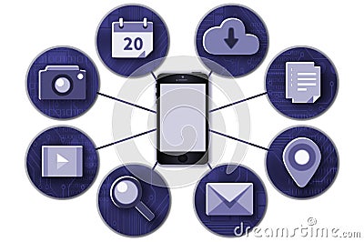 Mobile conectivity illustration Cartoon Illustration