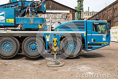 Mobile construction cranes, Gdansk, Poland Editorial Stock Photo