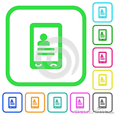 Mobile contacts vivid colored flat icons Stock Photo