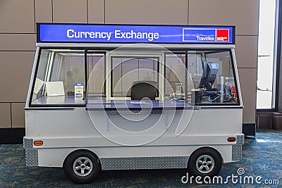 Mobile Currency Exchange Editorial Stock Photo