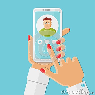 Mobile dating app concept Vector Illustration