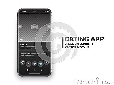 Mobile Dating App Vector Mockup Vector Illustration