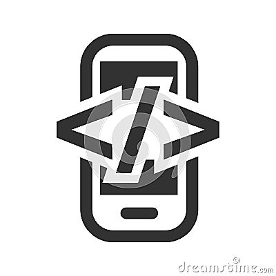 Mobile development html flat icon Vector Illustration