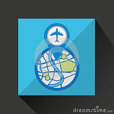 Mobile device airport gps map Vector Illustration