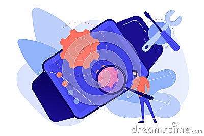 Mobile device repair concept vector illustration. Vector Illustration