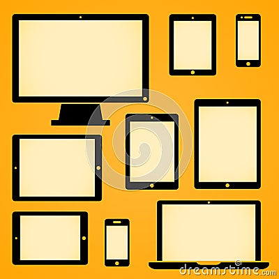 Mobile Device Symbols Vector Illustration