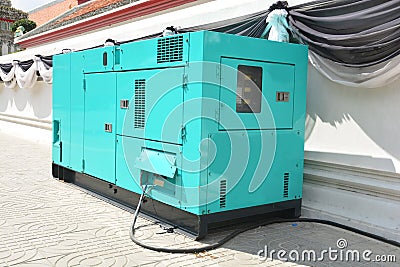 Mobile diesel generator for emergency electric power Stock Photo