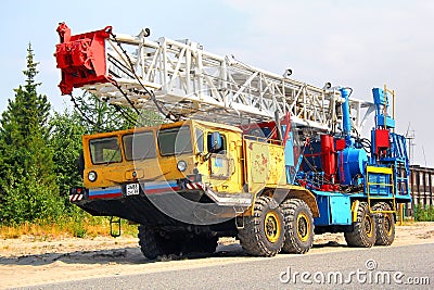 Mobile drilling rig Editorial Stock Photo