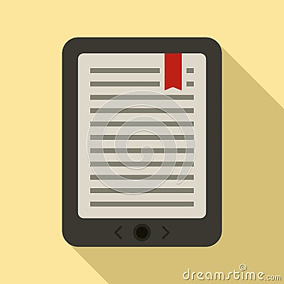 Mobile ebook icon, flat style Vector Illustration
