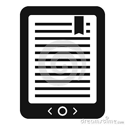 Mobile ebook icon, simple style Vector Illustration