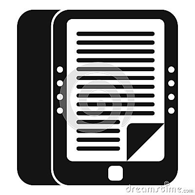Mobile ebook icon simple vector. Online education Vector Illustration