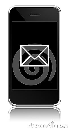 Mobile with envelope inside Stock Photo