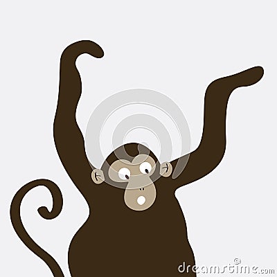 Excited monkey dancing cartoon vector Vector Illustration